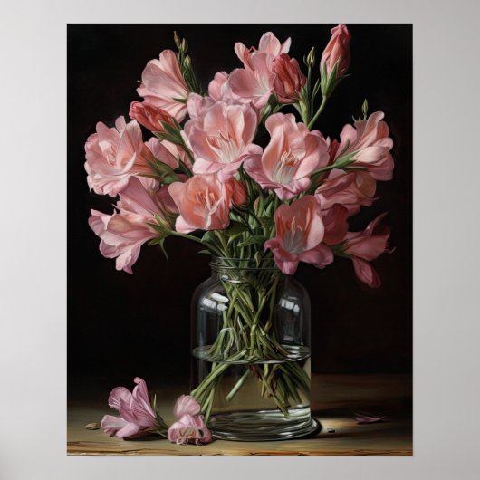 Rosa Freesia Blume Art Print Poster (Vorne)