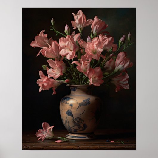 Rosa Freesia Blume Art Print Poster (Vorne)