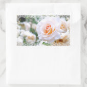 Rosa French Lace [Rectangular Seal] Rechteckiger Aufkleber (Tasche)