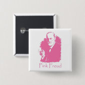 Rosa Freud-Knopf Button (Vorne & Hinten)