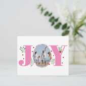 Rosa Freude mit Beeren Weihnachtsfeiertag Foto Postkarte (Stehend Vorderseite)