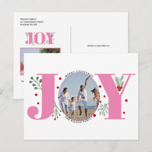 Rosa Freude mit Beeren Weihnachtsfeiertag Foto Postkarte