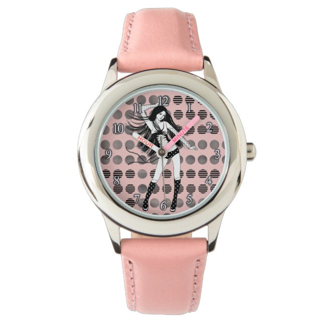 rosa Freundin Tänzerin Armbanduhr (Vorderseite)
