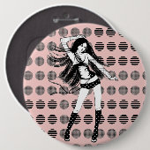 rosa Freundin Tänzerin Button (Vorne & Hinten)