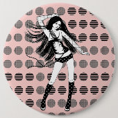 rosa Freundin Tänzerin Button (Vorderseite)