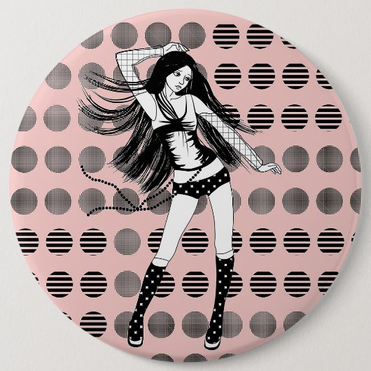 rosa Freundin Tänzerin Button (Vorderseite)