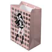 rosa Freundin Tänzerin Mittlere Geschenktüte (Rückseite Schrägansicht)