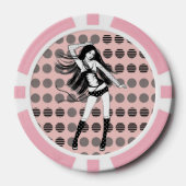 rosa Freundin Tänzerin Pokerchips (Vorderseite)