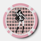rosa Freundin Tänzerin Pokerchips (Rückseite)