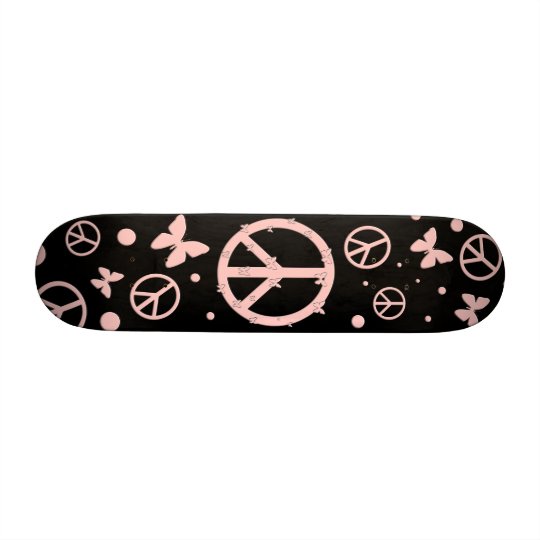 Rosa Frieden und Schmetterlinge 21,6 Cm Skateboard Deck