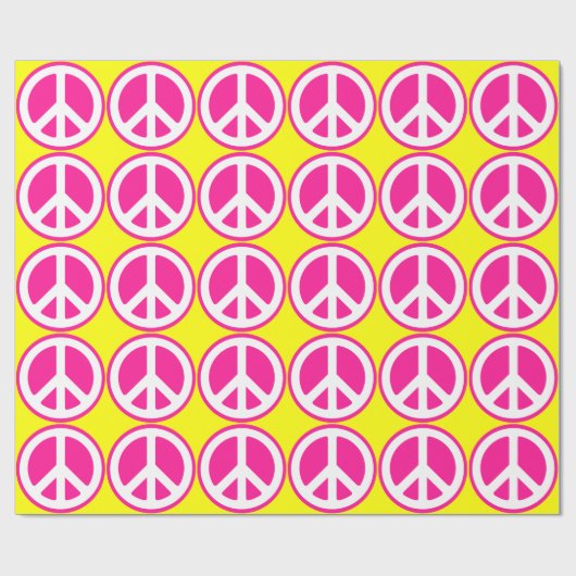 Rosa Friedensneonzeichen Geschenkpapier (Flach)