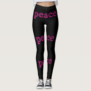 rosa Friedensschwarzes Leggings