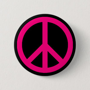 Rosa Friedenszeichen-Anstecker Button