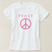 Rosa Friedenszeichen auf weißem Shirt für Frauen