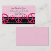 Rosa Friedenszeichen-Babysitter-oder Telefonnummerkarte (Vorne/Hinten)