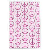 Rosa Friedenszeichen-Geschenkpapier Mittlere Geschenktüte (Vorderseite)