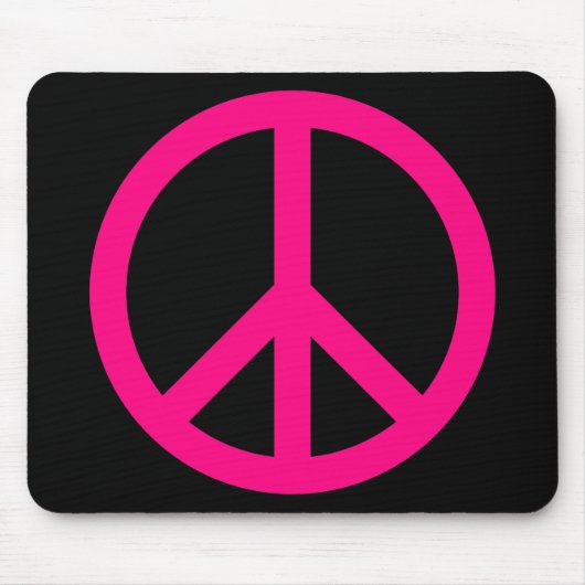 Rosa Friedenszeichen-Mauspad Mousepad (Vorne)