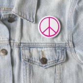 Rosa Friedenszeichen Modern Weiß Button (Beispiel)