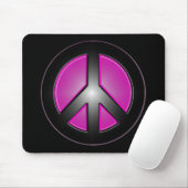 rosa Friedenszeichen Mousepad (Mit Mouse)