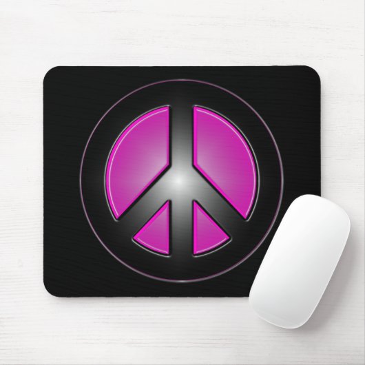 rosa Friedenszeichen Mousepad (Mit Mouse)