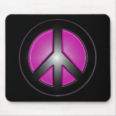 rosa Friedenszeichen Mousepad (Vorne)