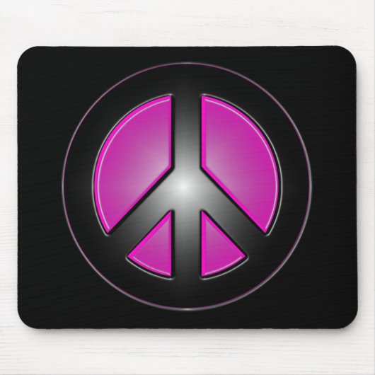 rosa Friedenszeichen Mousepad (Vorne)