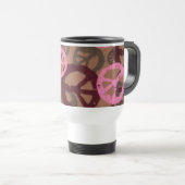 Rosa Friedenszeichen-Reise-Tasse Reisebecher (VorderseiteRechts)