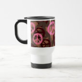 Rosa Friedenszeichen-Reise-Tasse Reisebecher (Links)