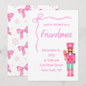 Rosa Friendsmas Einladung (Vorne/Hinten)