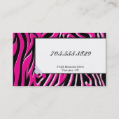 Rosa Friseursalonzebra-Druck-moderne Visitenkarte (Rückseite)