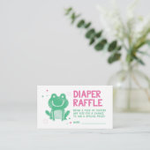 Rosa Frog Diaper Raffel Ticket Begleitkarte (Stehend Vorderseite)