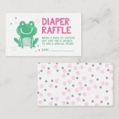 Rosa Frog Diaper Raffel Ticket Begleitkarte (Vorne/Hinten)