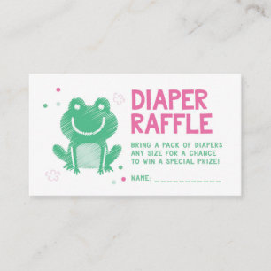Rosa Frog Diaper Raffel Ticket Begleitkarte