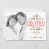 Rosa Frohe Weihnachten und ein glückliches neues J (Vorderseite)