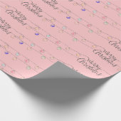 Rosa| Frohe Weihnachtsschmuck - Umhüllung Geschenkpapier (Ecke)