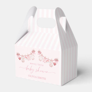 Rosa fröhliche kleine Babyparty Mädchen Wäschelein Geschenkschachtel