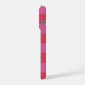 Rosa fröhliches Streifenmuster iPhone Hülle (Linke Seite)