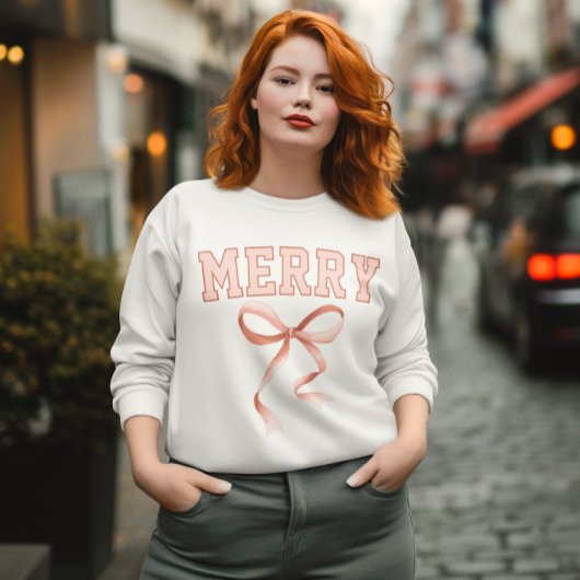 Rosa, fröhliches Sweatshirt, Frohe Weihnachtspulli Sweatshirt