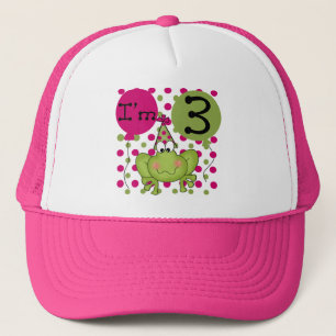 Rosa Frosch-3. Geburtstags-T-Shirts und Geschenke Truckerkappe