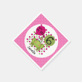 Rosa Frosch 6. Geburtstagspapier Napkins Serviette (Ecke)