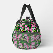Rosa Frosch auf grünem Blatt Musterdesign Duffle Bag (Rechts)