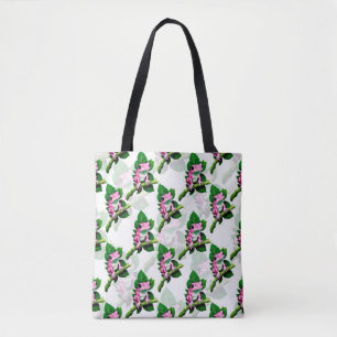 Rosa Frosch auf grünem Blatt Musterdesign Tasche