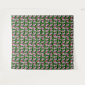 Rosa Frosch auf grünem Blatt Musterdesign Wandteppich (Vorderseite (Horizontal))