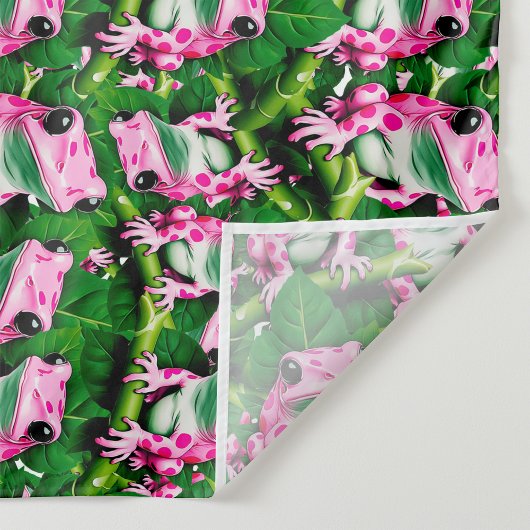 Rosa Frosch auf grünem Blatt Musterdesign Wandteppich