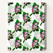 Rosa Frosch auf grünem Leaf-Muster Notizblock (Rückseite)