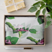Rosa Frosch auf grünem Leaf-Muster Seidenpapier (Geschenk)