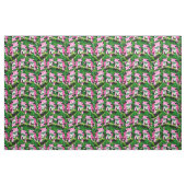 Rosa Frosch auf grünem Leaf-Muster Stoff (Fat Quarter (45,7 x 55,9 cm))