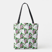 Rosa Frosch auf grünem Leaf-Muster Tasche (Rückseite)