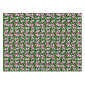 Rosa Frosch auf grünem Leaf-Muster Tischdecke (Vorderseite (Horizontal))