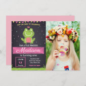 Rosa Frosch Geburtstag Einladung mit Bild (Vorne/Hinten)